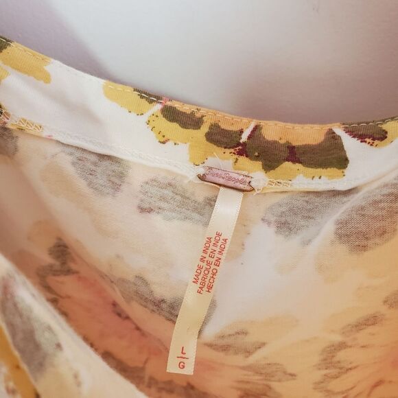 Free People Floral Crossback Top, Size Large - Picture 5 of 8